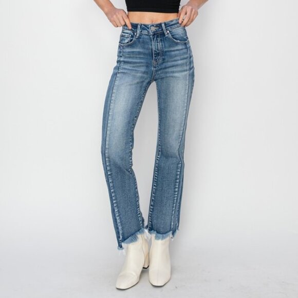 Step Hem Ankle Flare Jeans by Risen - Picture 8 of 8